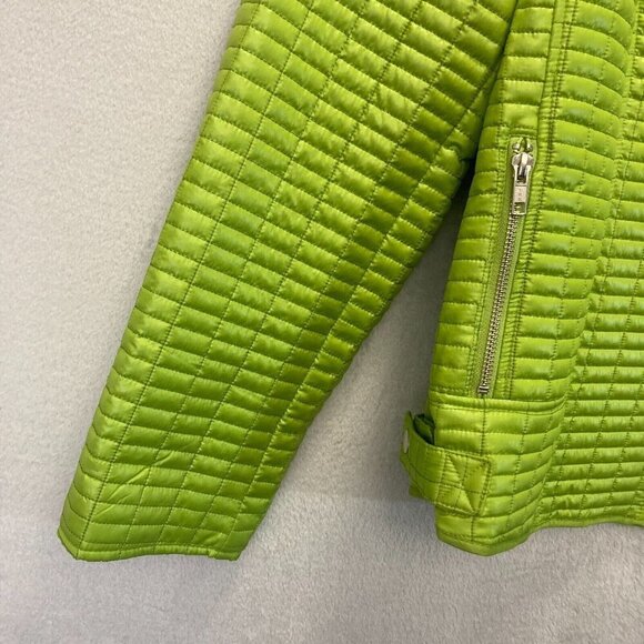 NEW Chicos Additions Green Quilted Zip Up Spring Jacket Size 2 (Large) Telluride - Picture 7 of 15